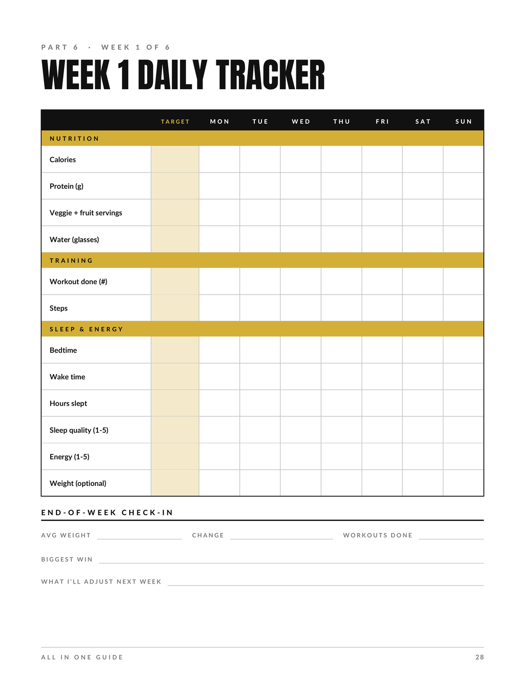 ALL IN ONE - FULL BODY TRANSFORMATION GUIDE